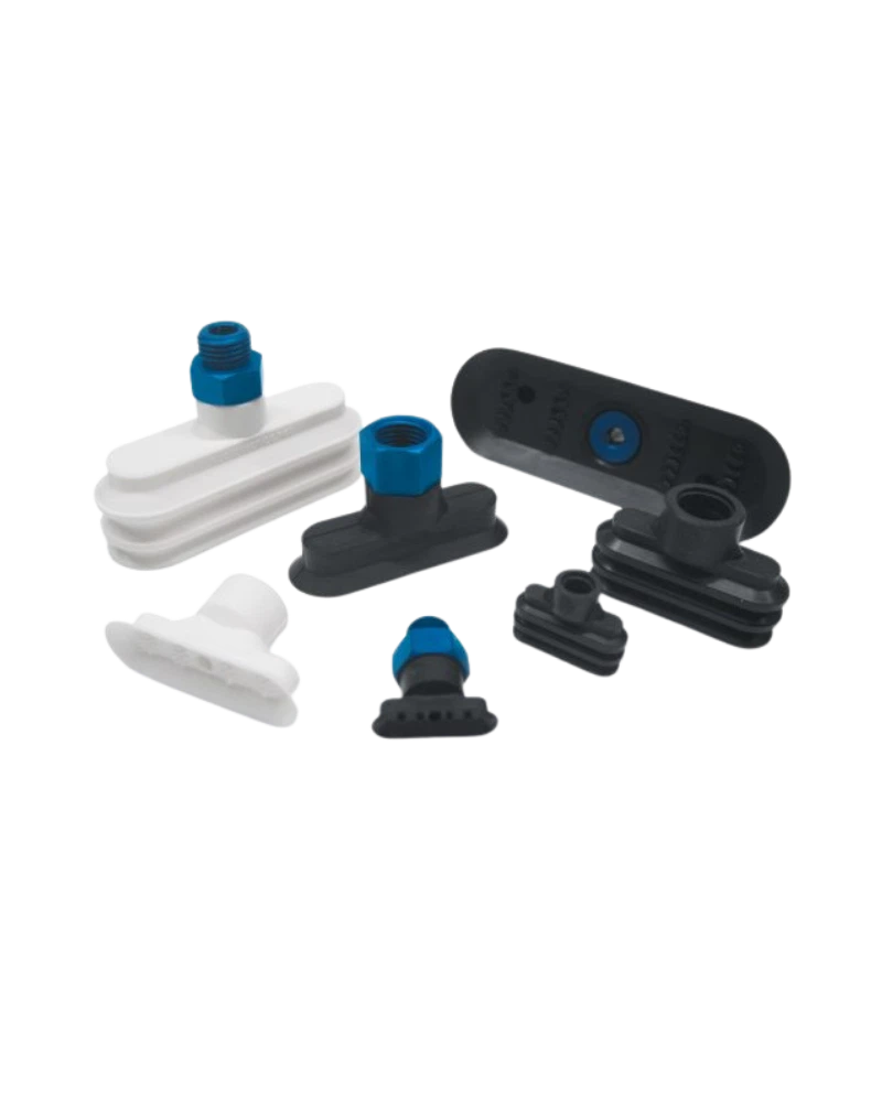 Flat and bellows elliptical vacuum cups with supports